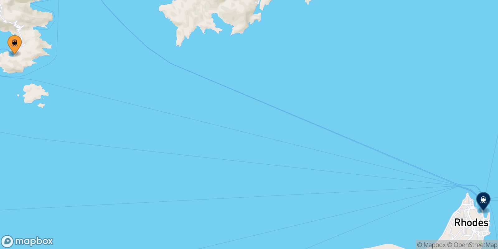 Mapa de la ruta Panormitis (Symi) Rodas