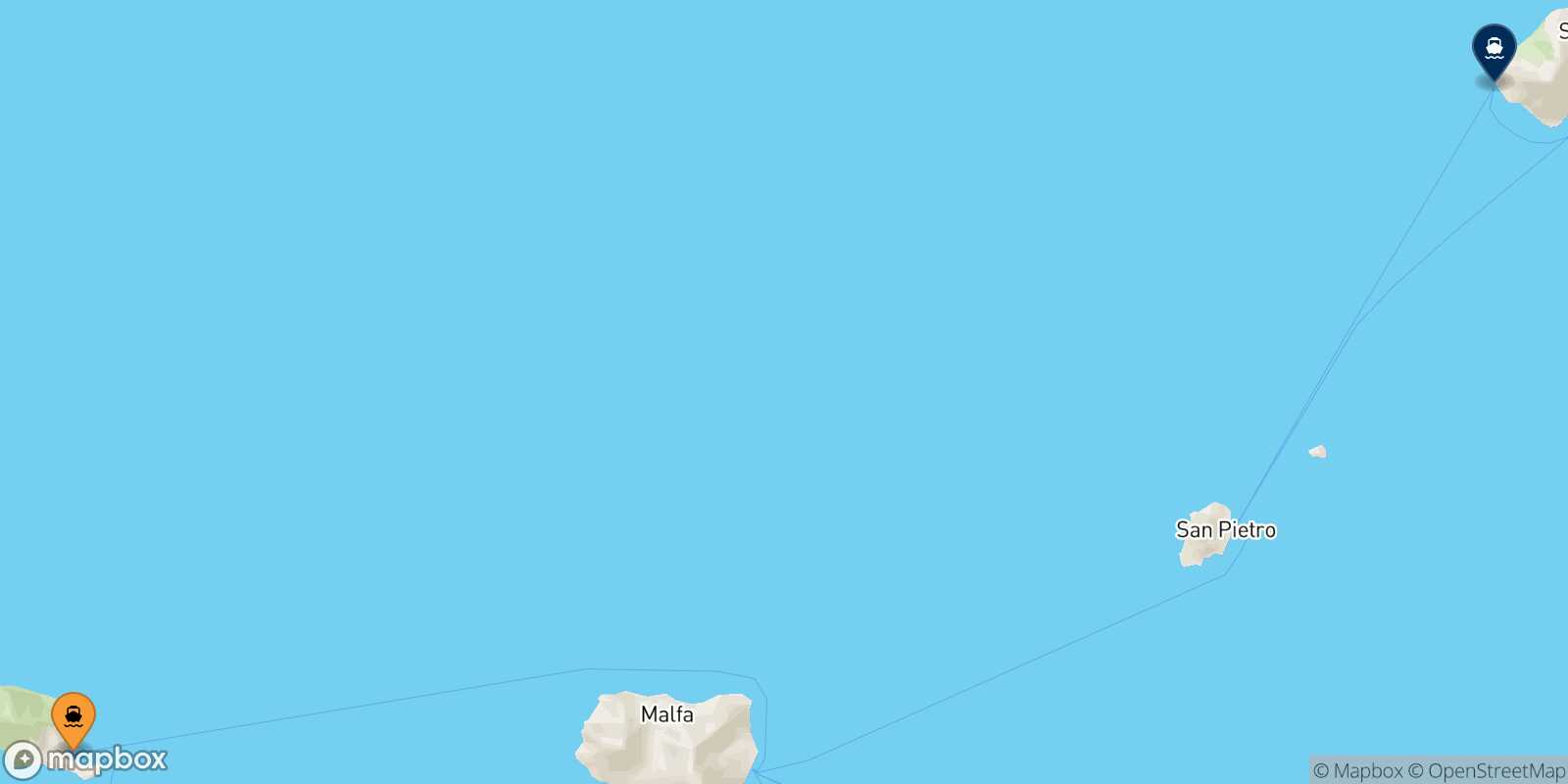 Mapa de la ruta Filicudi Ginostra (Stromboli)