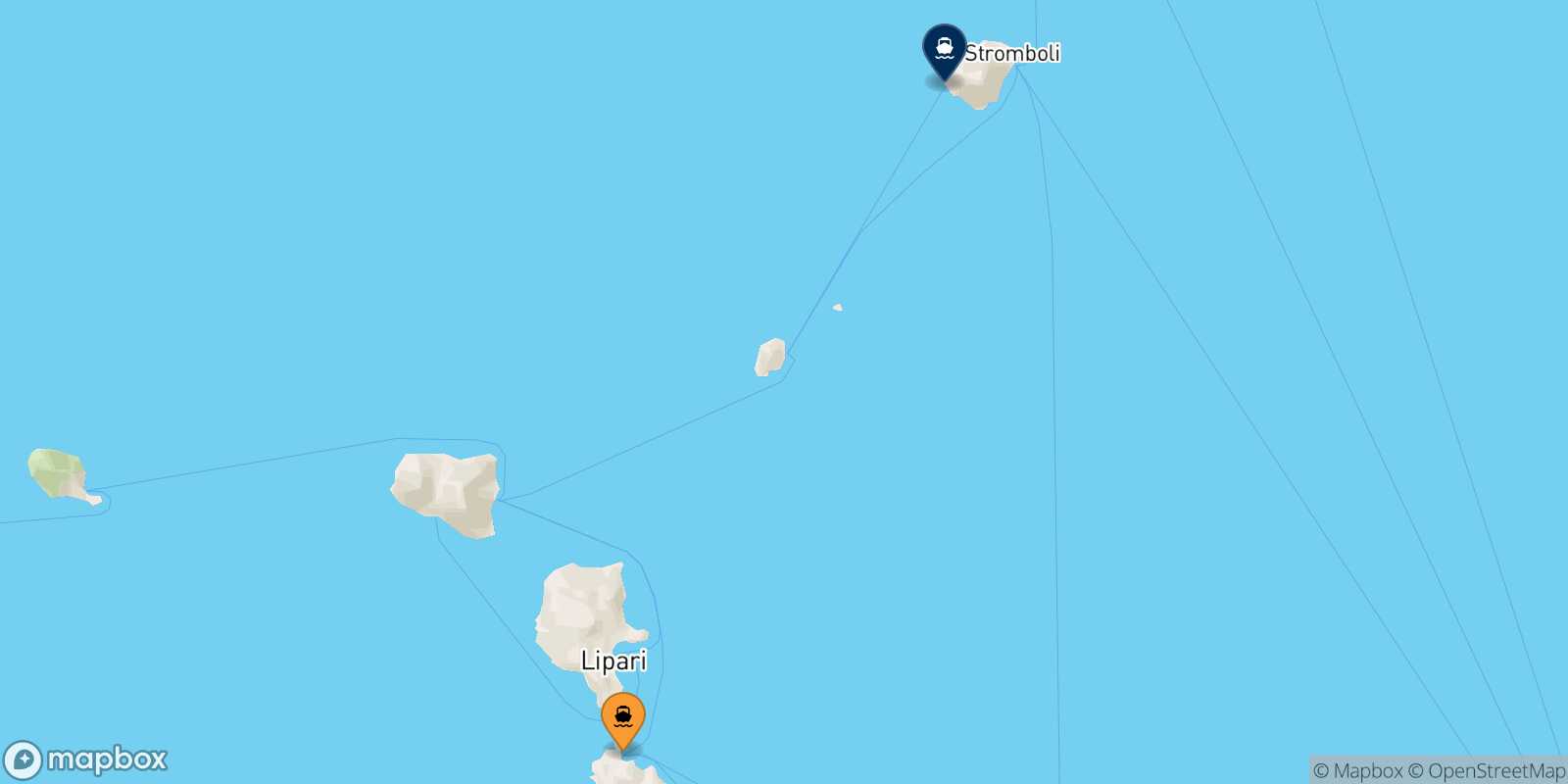 Mapa de la ruta Vulcano Ginostra (Stromboli)