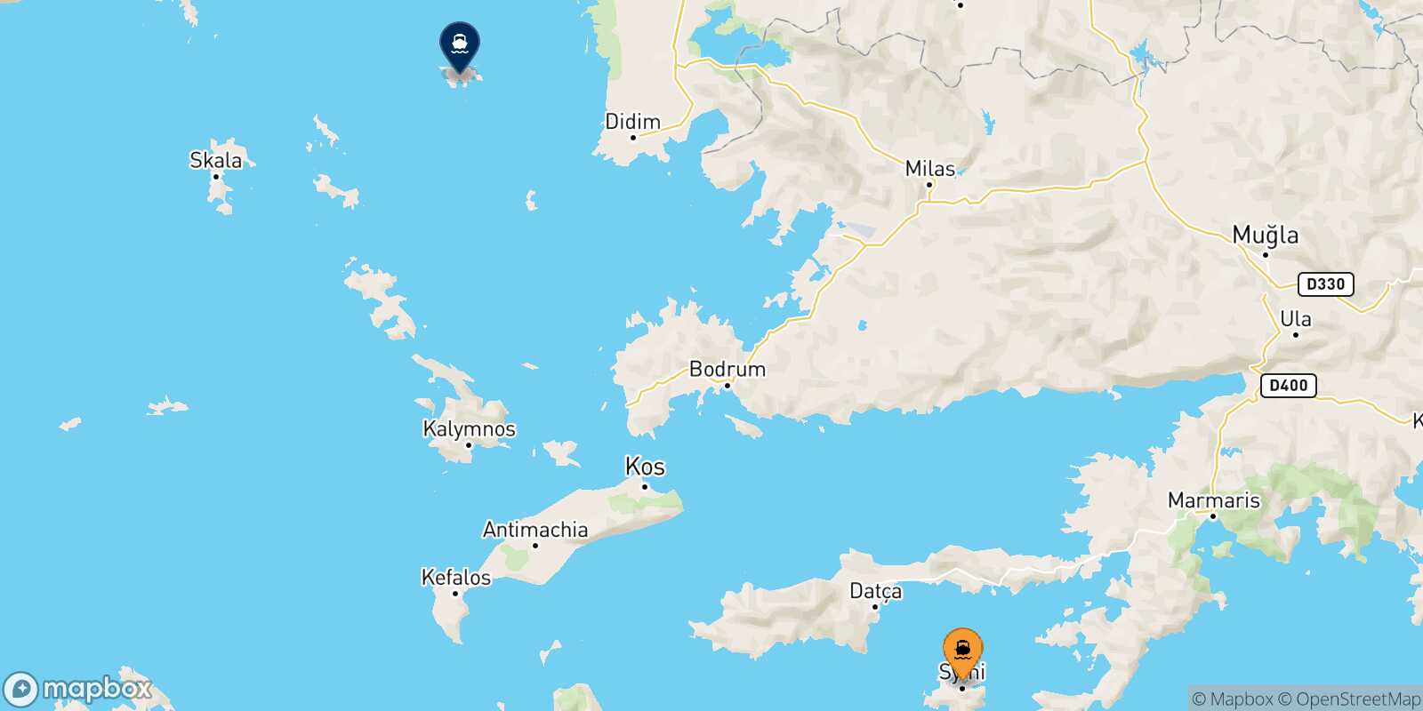 Mapa de la ruta Symi Agathonisi