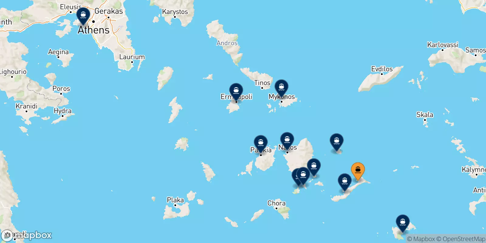 Ferries de Aegiali (Amorgos) a Grecia