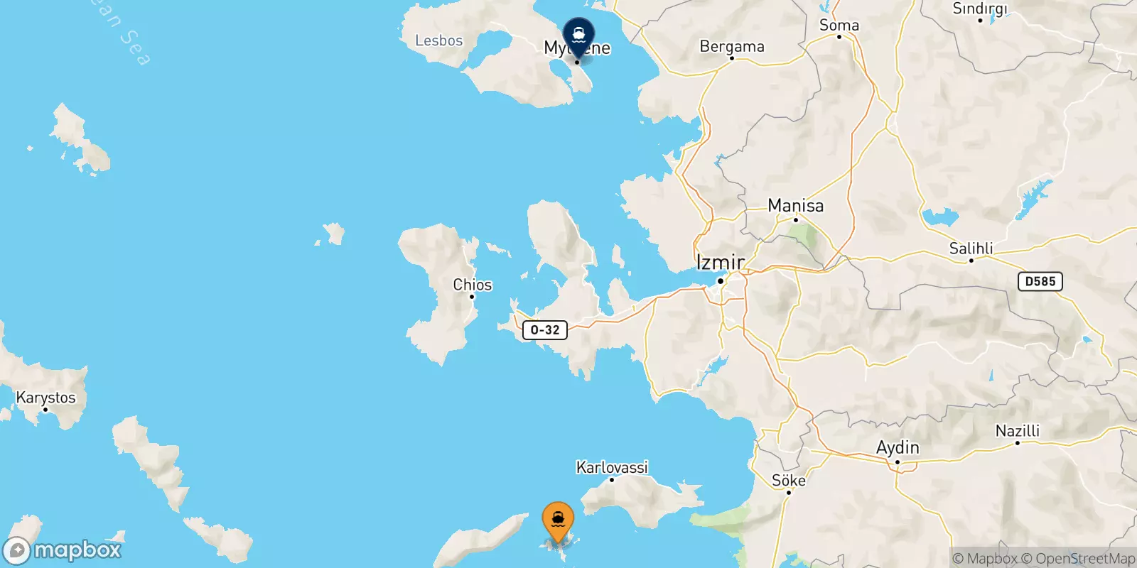 Ferries de Fourni a Mytilene (Lesvos)