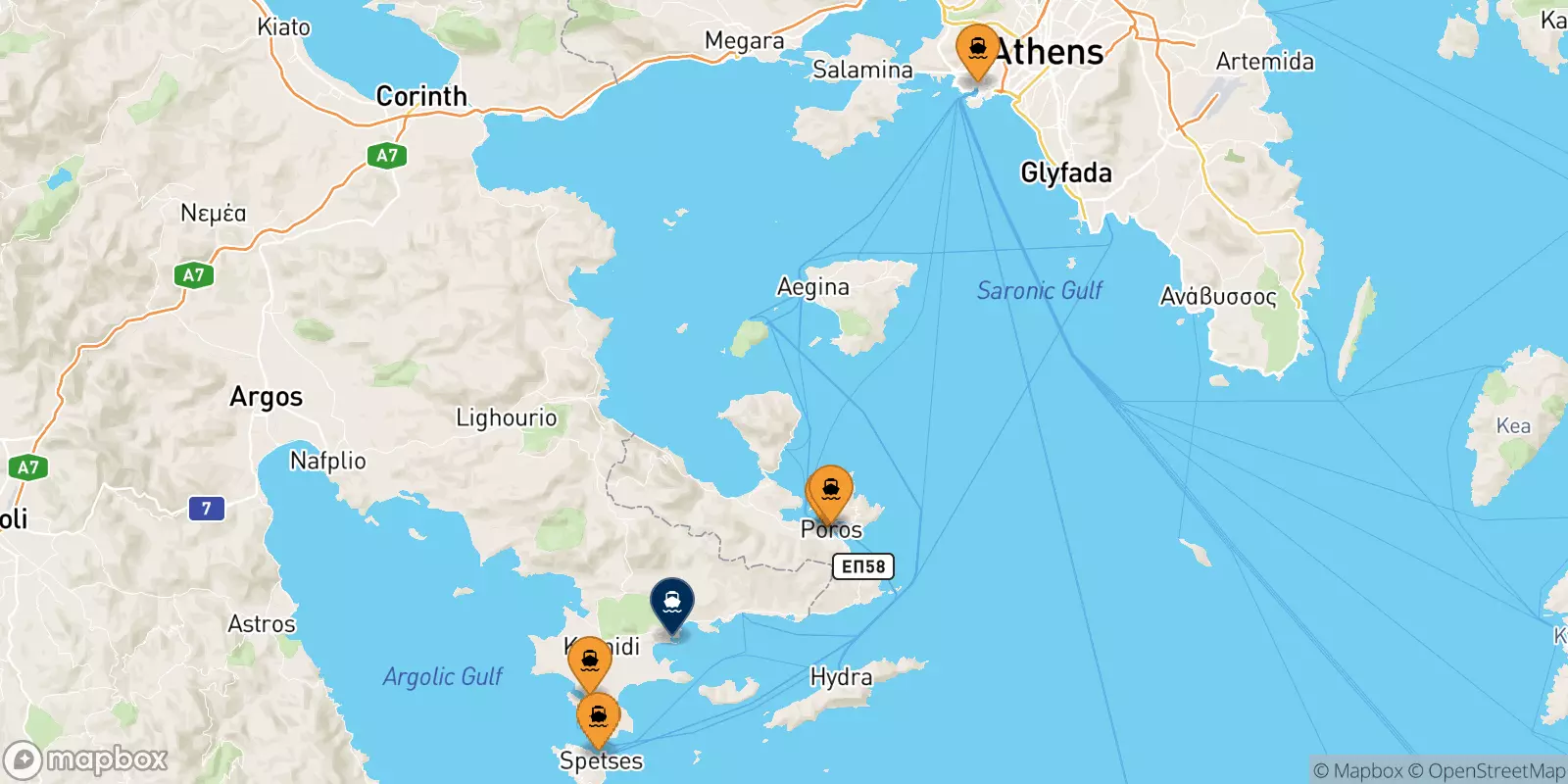 Ferries de Grecia a Hermioni