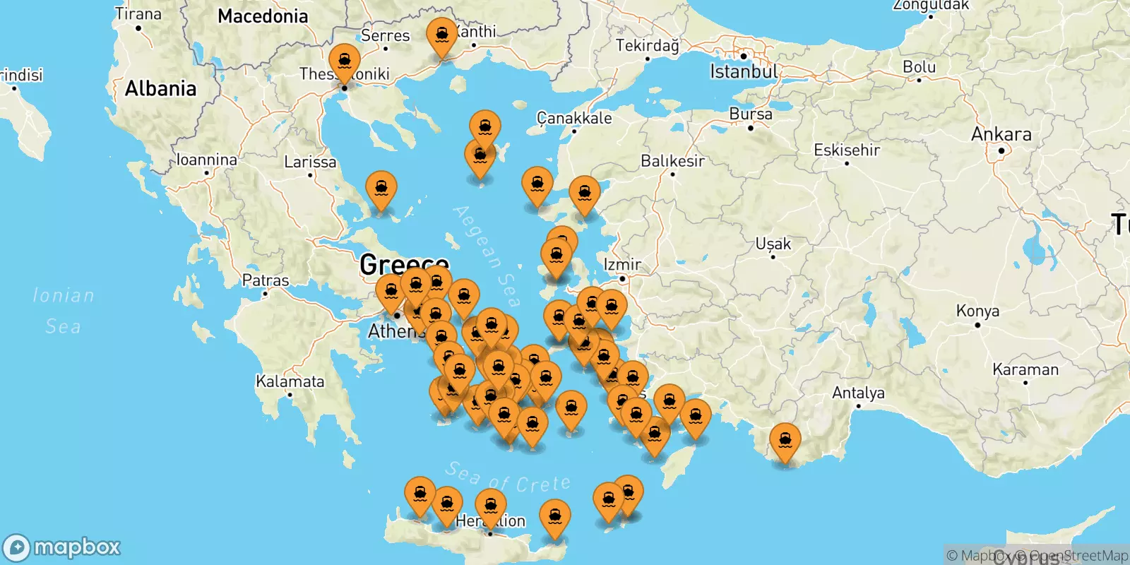 Ferries de Grecia a Las Cicladas