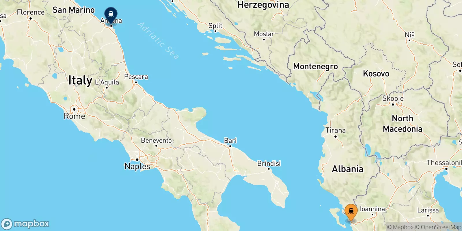 Ferries de Igoumenitsa a Ancona