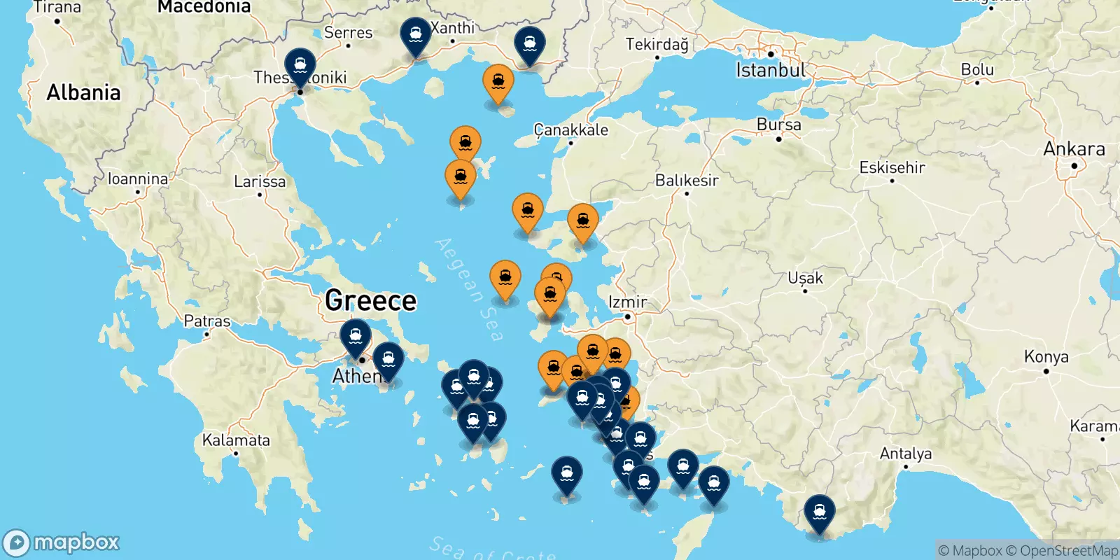 Ferries de Islas Del Egeo a Grecia