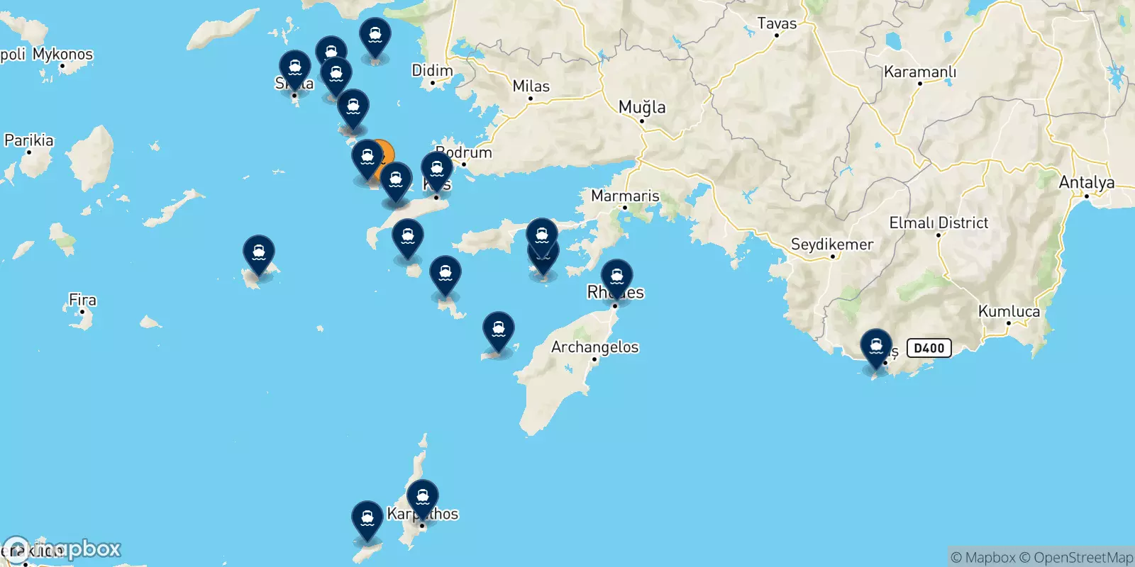 Ferries de Kalymnos a Dodecaneso