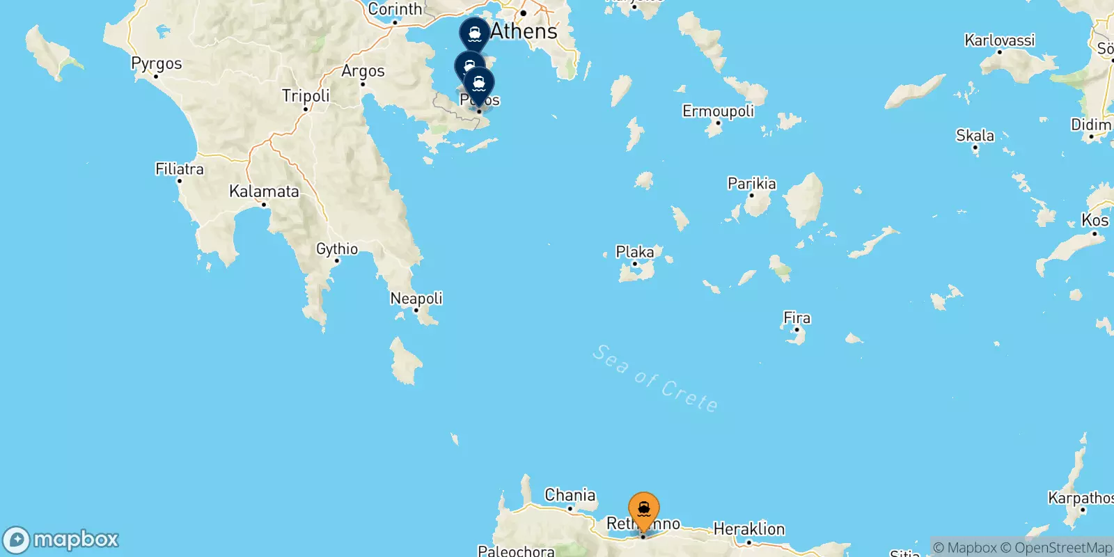 Ferries de Myli (Agistri) a Islas Sarónicas