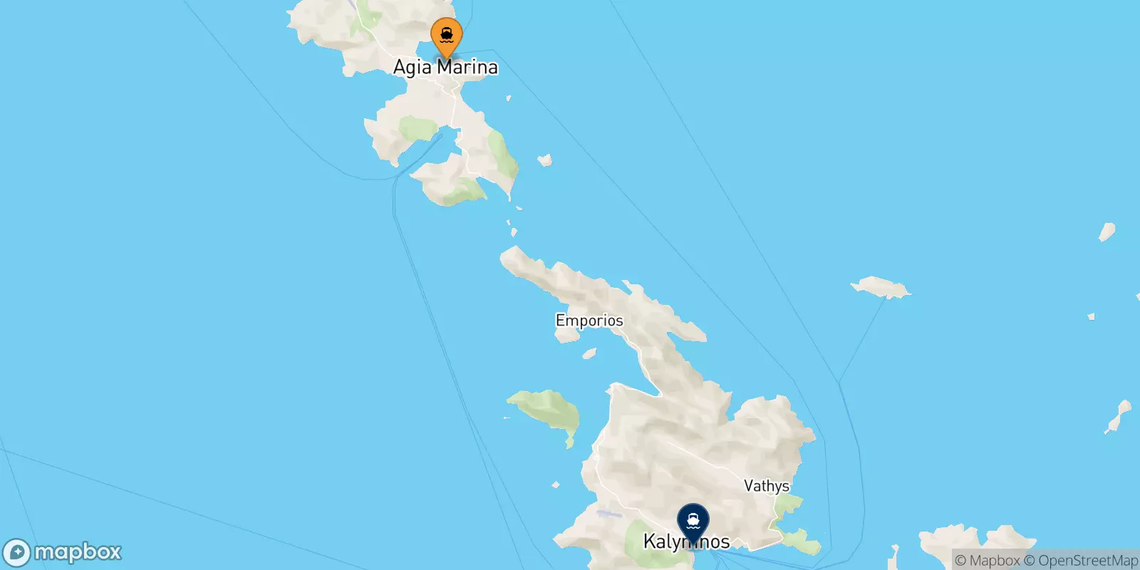 Ferries de Agia Marina (Leros) a Kalymnos