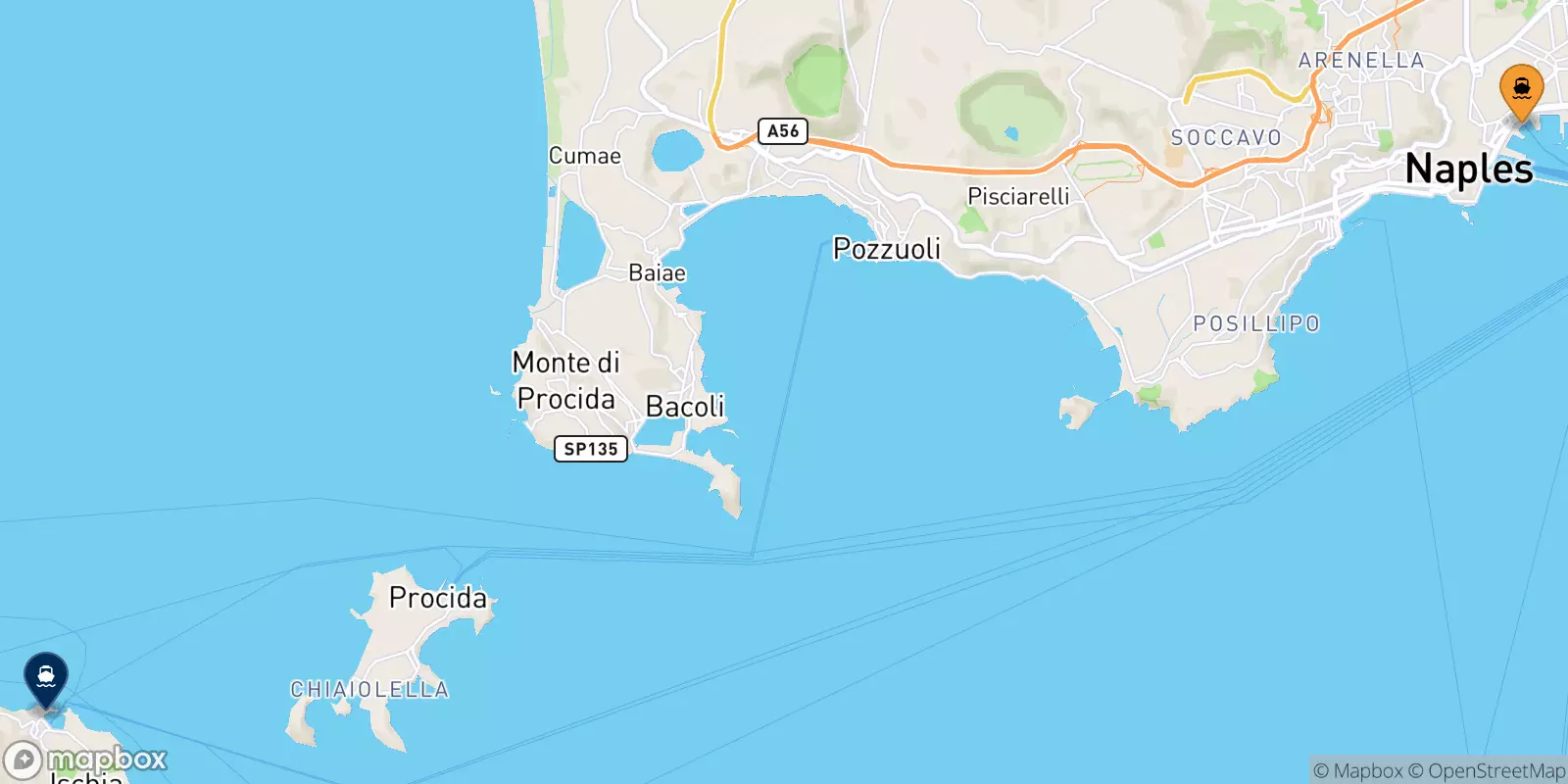 Ferries de Nápoles Beverello a Ischia