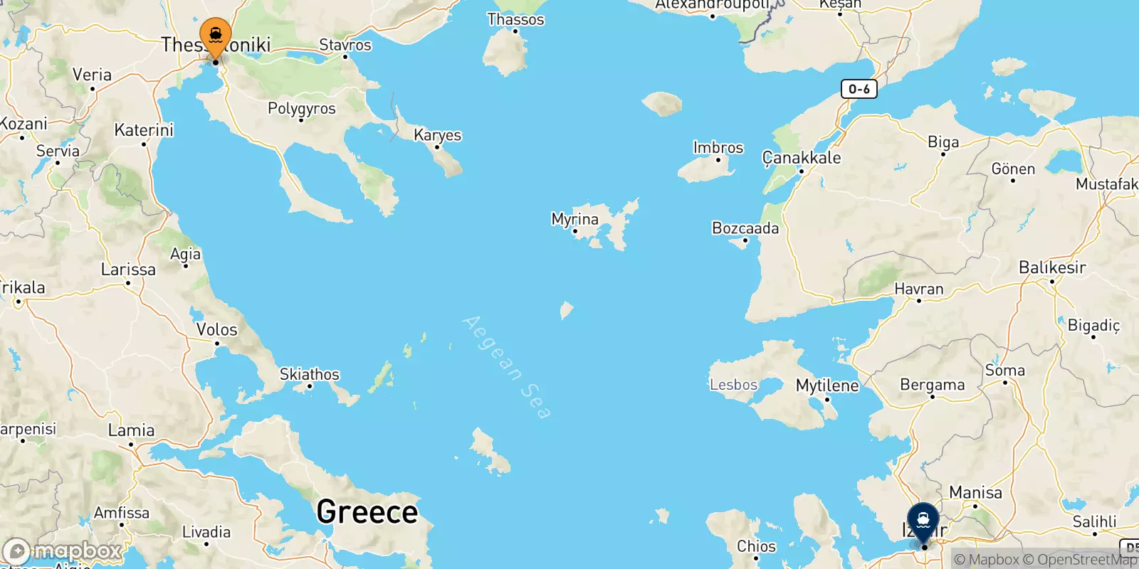 Ferries de Grecia a Izmir