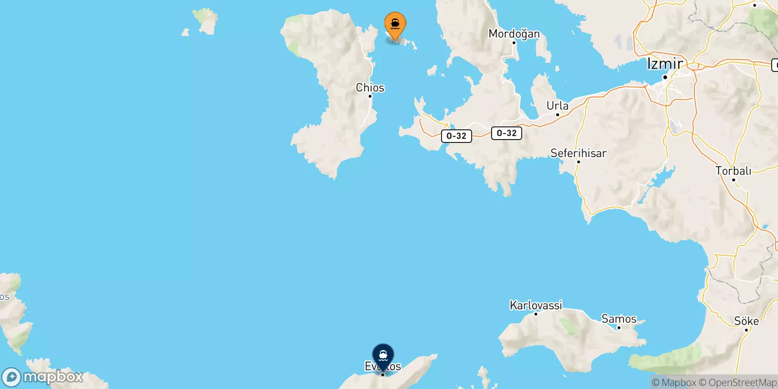 Ferries de Inousses a Agios Kirikos (Ikaria)