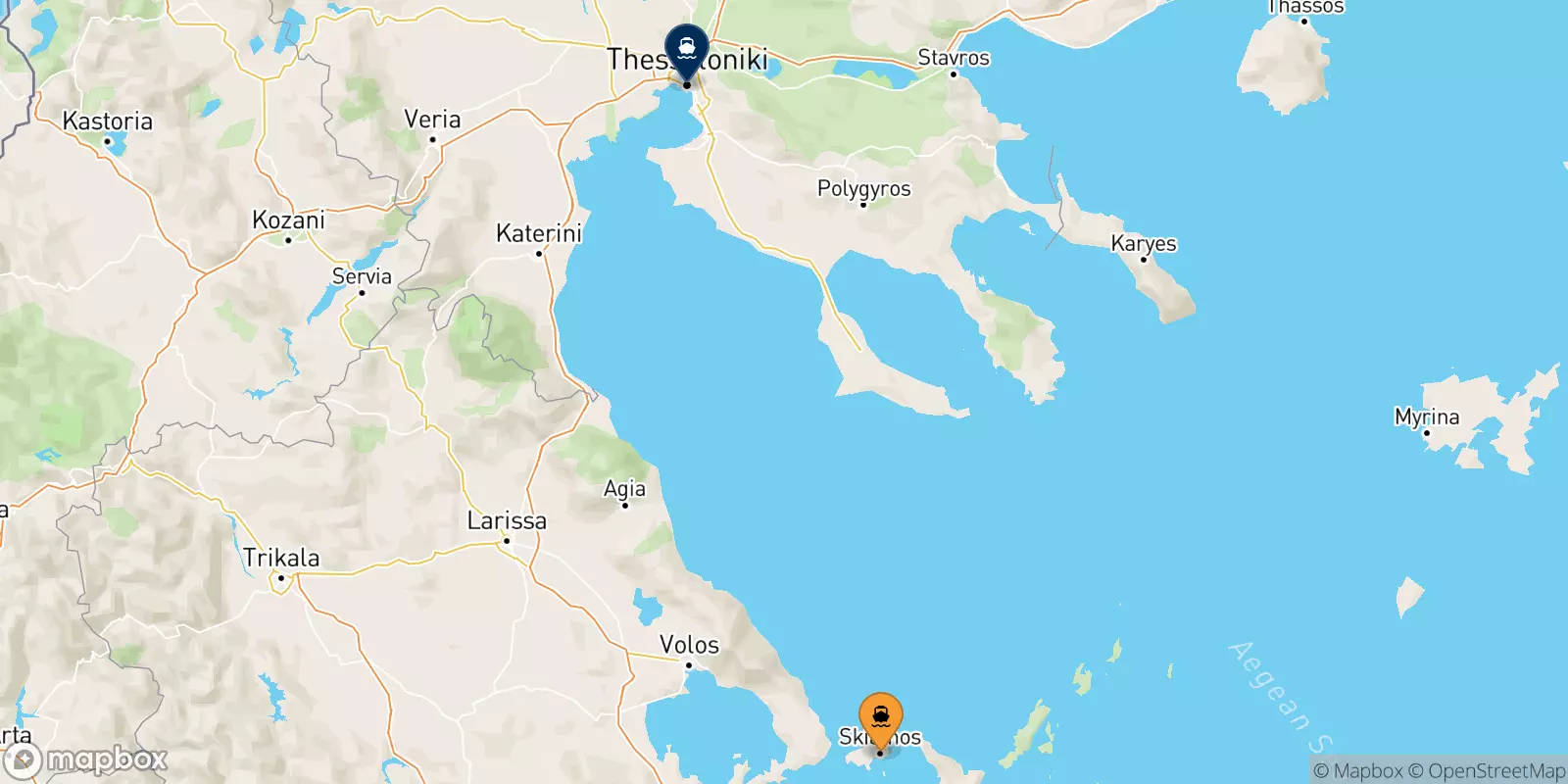 Ferries de Skiathos a Salónica