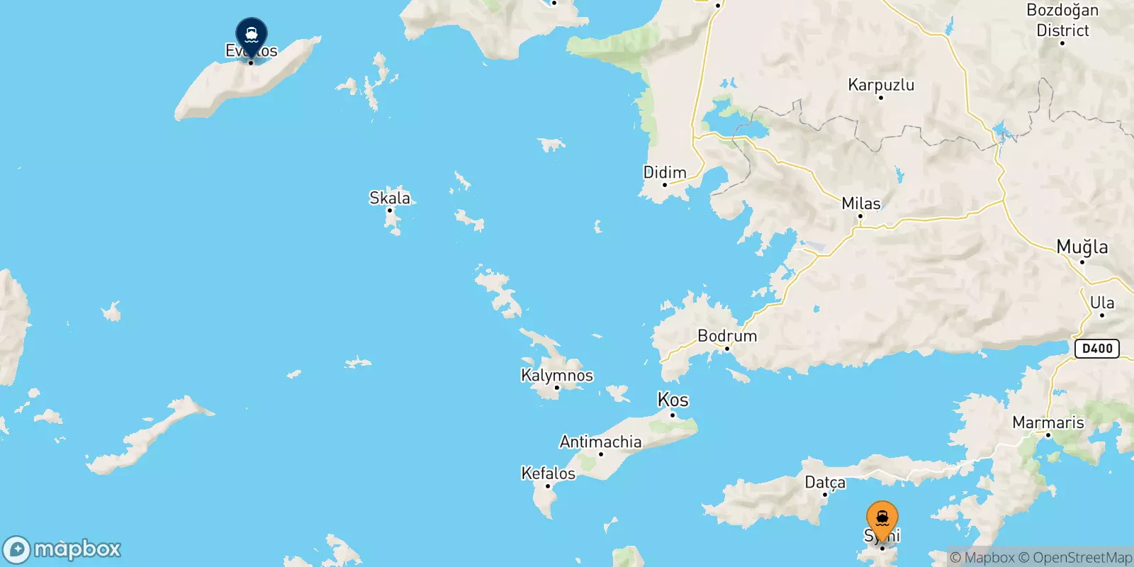 Ferries de Symi a Agios Kirikos (Ikaria)