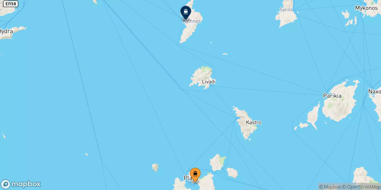 Ferries de Milos a Kythnos