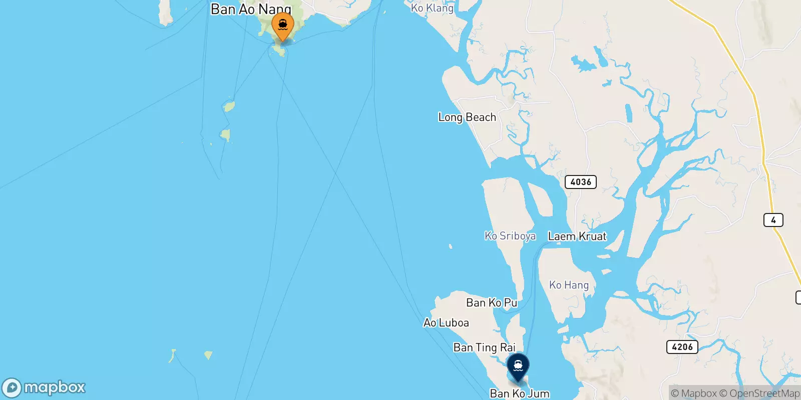 Ferries de East Railay Bay Beach Floating Pier a Koh Jum