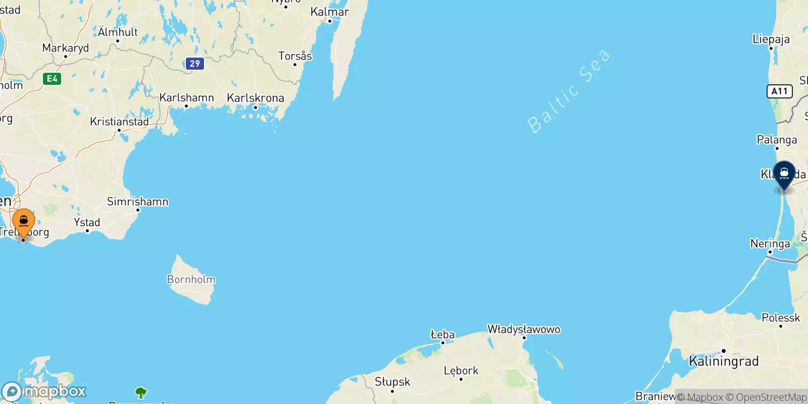 Ferries de Trelleborg a Klaipeda