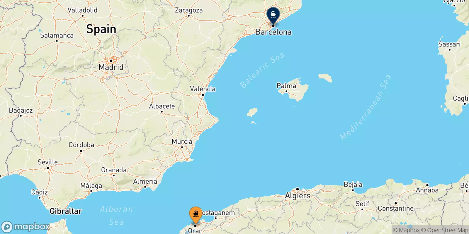 Ferries de Orán a Barcelona